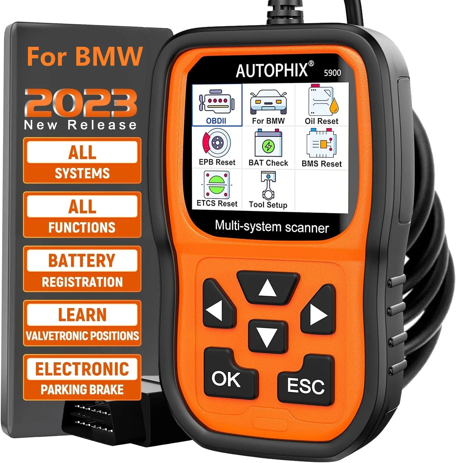 Autophix 5900 OBD2 Scanner For BMW MINI Rolls Royce Oil EPB ETC BMS Reset Read Code Batter Test Auto OBDII Car Diagnostic Tool