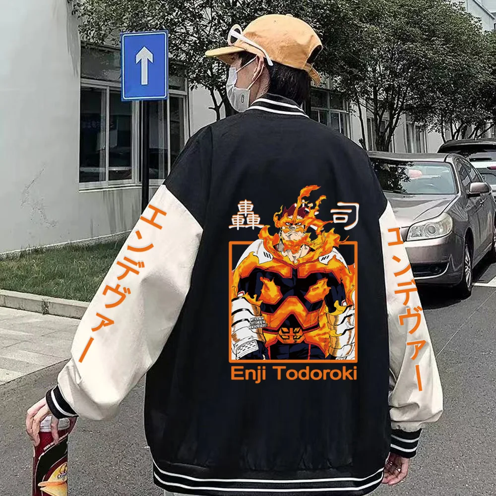 

Бейсбольная Униформа с принтом «Моя геройская Академия» Enji Todoroki, флисовое пальто, куртка с длинным рукавом, свитшот, 2022