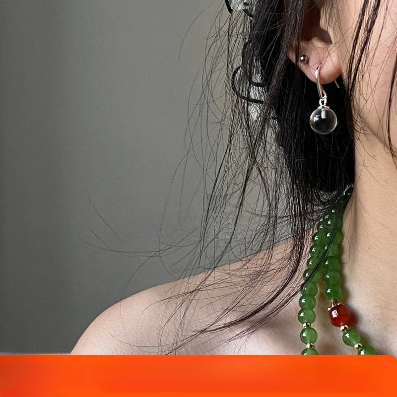 Chai Fu Studio/E397 французские легкие роскошные элегантные прозрачные круглые серьги с