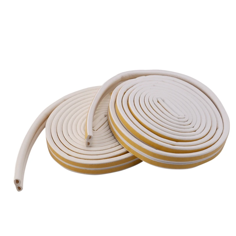 

2Pcs 5M D Self-Adhesive Foam Sealing Strip Sponge Wooden Door Soundproof Anti-Collision Strip