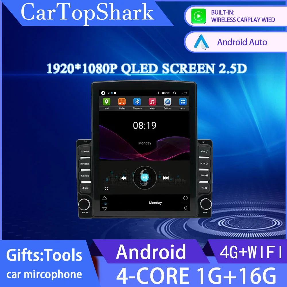 

CARTOPSHARK 9.7 inchCar Radio Multimedia Video Player Navigation stereo GPS Android QLED 4G