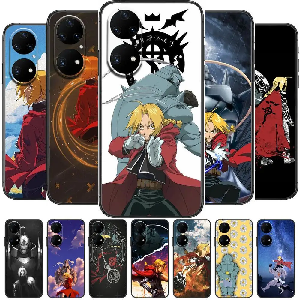 

Fullmetal Alchemist Phone Case For Huawei p50 P40 p30 P20 10 9 8 Lite E Pro Plus Black Etui Coque Painting Hoesjes comic fas