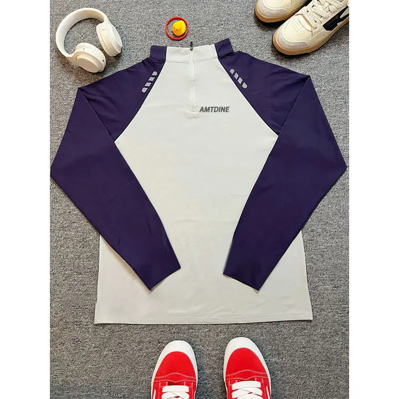 Fuor Seasons панк-стиль фитнес-футболки с рукавами реглан и длинными мужские