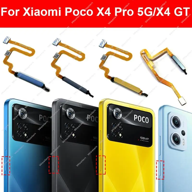 Фото Кнопка питания датчик отпечатков пальцев гибкий кабель для Xiaomi Poco X4 Pro 5G X4 GT Home Меню Кнопка возврата гибкая лента запасные части №1