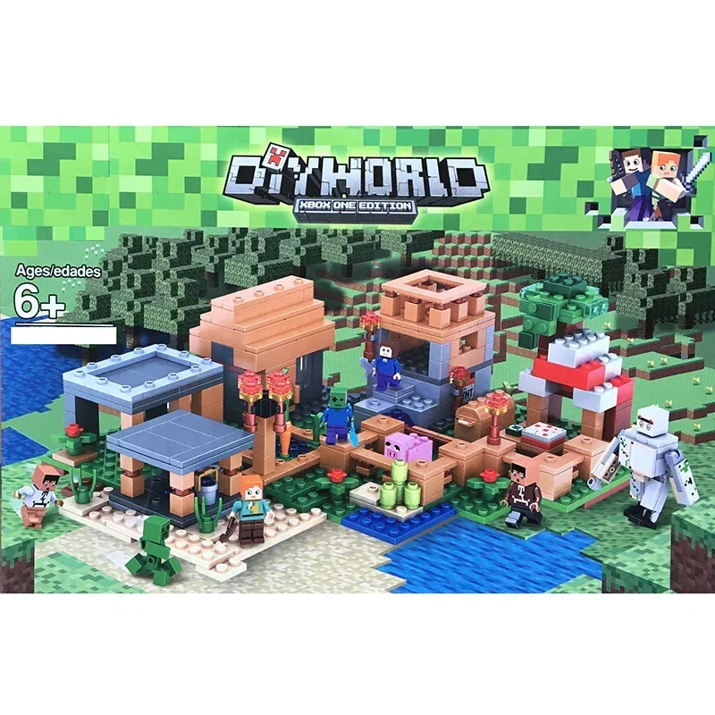 Строительные блоки The Village Special Edition с фигурками Steve совместимые набором городских