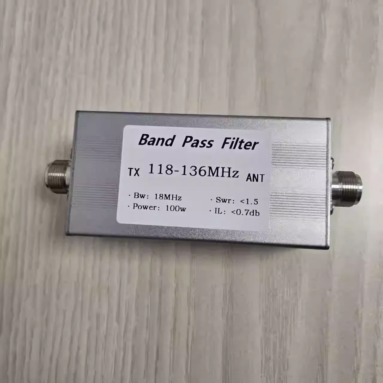 Фото Полосовой фильтр BPF N-типа для авиационного диапазона 118-136 МГц, 100 Вт №2