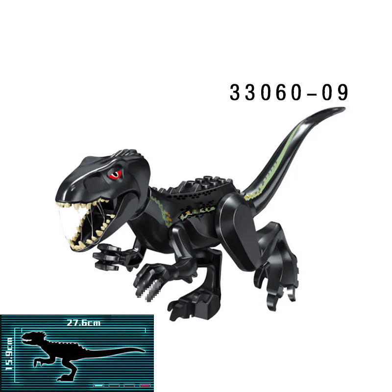 1Pc Big Jurassic Dinosaur Mini T-Rex Carnotaurus Baryonyx Stygimoloch Velociraptor Ankylosaurus Building Brick Toy For Children - купить по