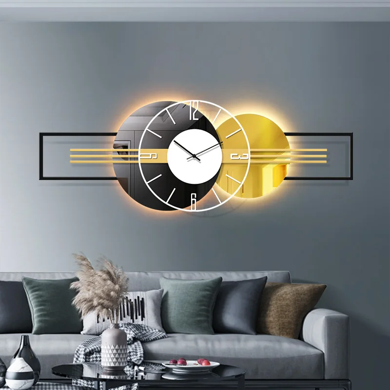 

Luminous Modern Wall Clock Big Size Bedroom Restaurant Luxury Wall Watch Creative Art Mechanism Relogio Parede Home Decor