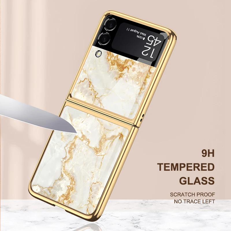 For Samsung Galaxy Z Flip 3 case ring bracket for Samsung ZFlip3 Z Flip3 folding anti-fall transparent protective cover