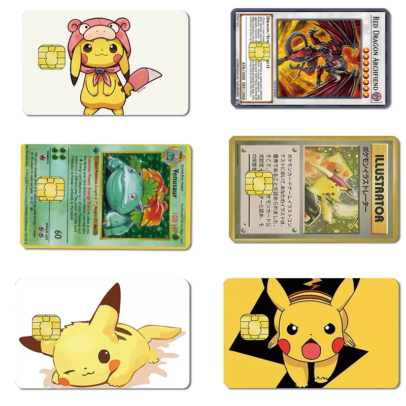 

Anime Pokemon Credit Card Pikachu Charizard Mewtwo Hobby Smart Skin Bank Card Battle Game Sticker Waterproof Decoration Toy Gift