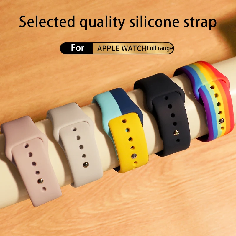 Silicone Strap For Apple Watch Band 44mm 45mm 49mm 41mm 40mm 42mm 38mm 45 44 mm bracelet iwatch Ultra series 7 se 3 4 5 6 8