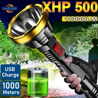 500000lm powerful led flashlight p700 tactical flash light long range 1000m torch waterproof camping hand light usb rechargeable