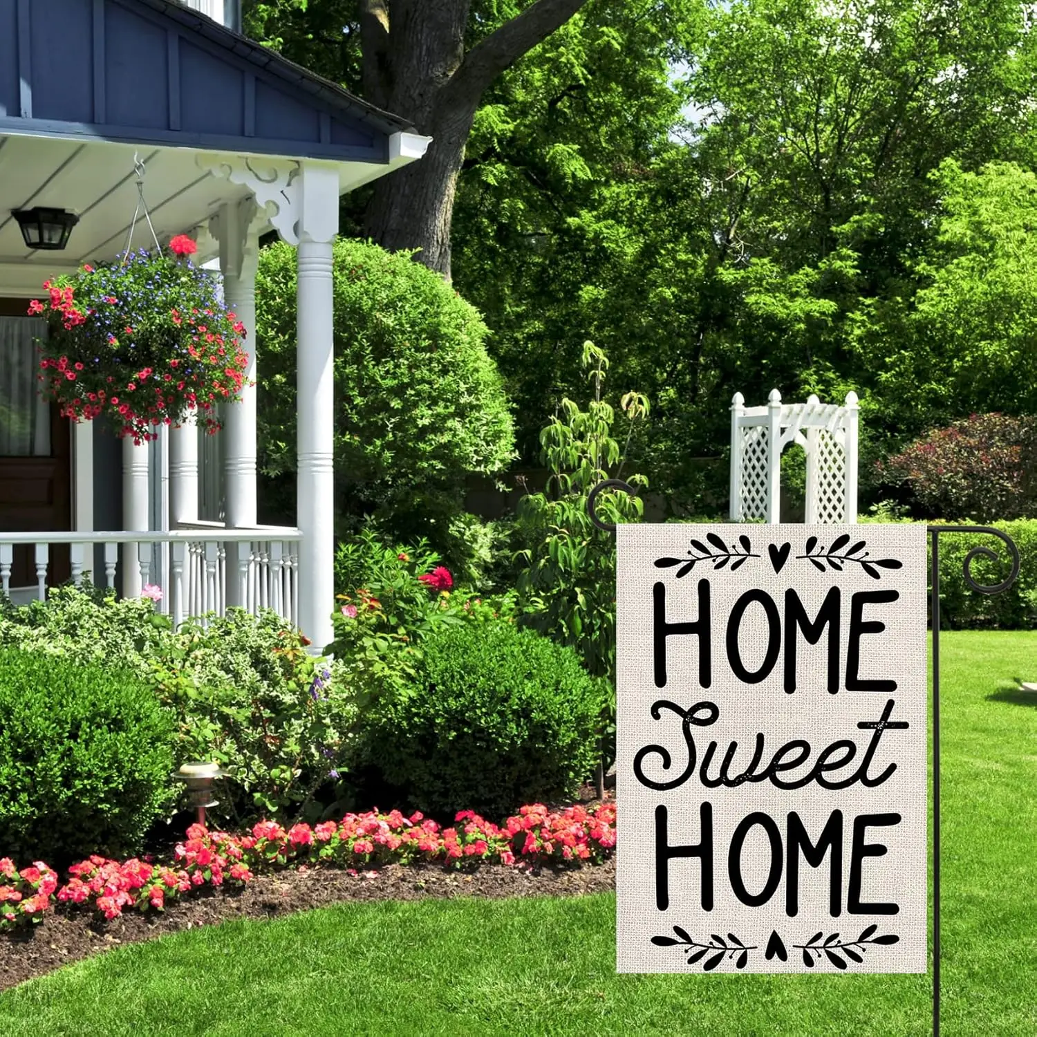 Флаг для сада Texupday Home Sweet Home, двусторонний, вертикальный, из мешковины, для ежедневного использования, сезонный, в деревенском стиле, для праздников, вечеринок, для улицы, для двора, PPZ (art.: 3920dbee30d46) - 3920dbee30d46