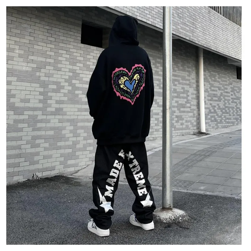 Jeans With Print Star Vintage Men Trendyol Denim Trousers Baggy Black Y2k Jean Hip Hop FASHION Streetwear Man Pants Men's