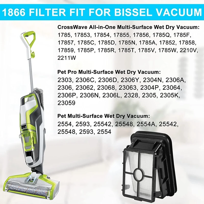 Сменный фильтр для пылесоса Bissell Crosswave 1866 1785 2554A 2306 2306A 2554 1785A Замена 1608684 Фильтр