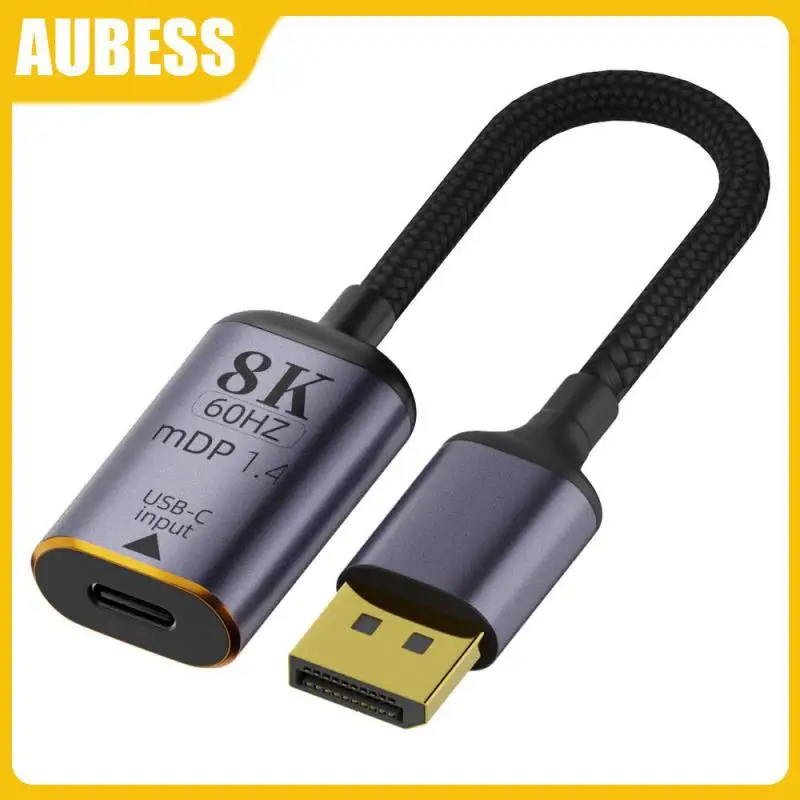 

Typec To Dp/mini Dp Transfer Cable Compatible Durable Video Audio Converter Avoid Distortion Supports Multiple Devices Flexible