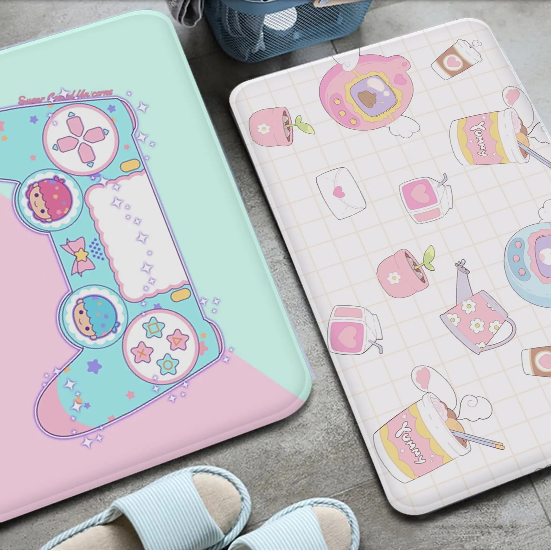 

Pink Kawaii Pattern14 Room Mats Retro Multiple Choice Living Room Kitchen Rug Non-Slip Alfombra