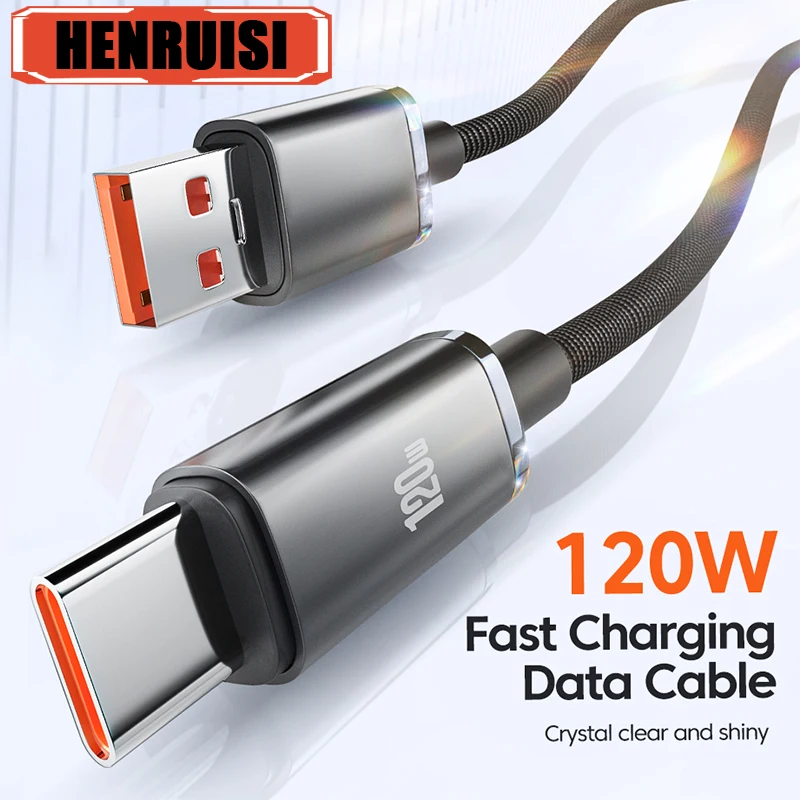 USB-кабель для быстрой зарядки Samsung S23 Realme Xiaomi 13 Huawei 120 Вт 6 А