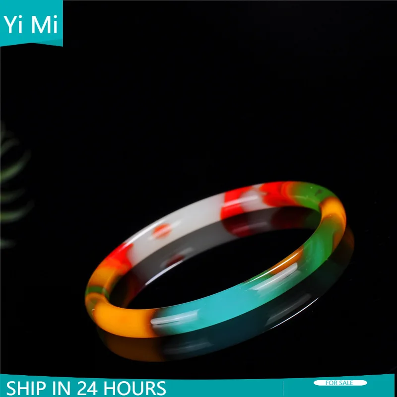 

Xinjiang Jade Bracelet Jade Chicken Blood Red Bracelet Gold Silk Jade Bracelet Women Jade Color Fine Round Bracelets for Women