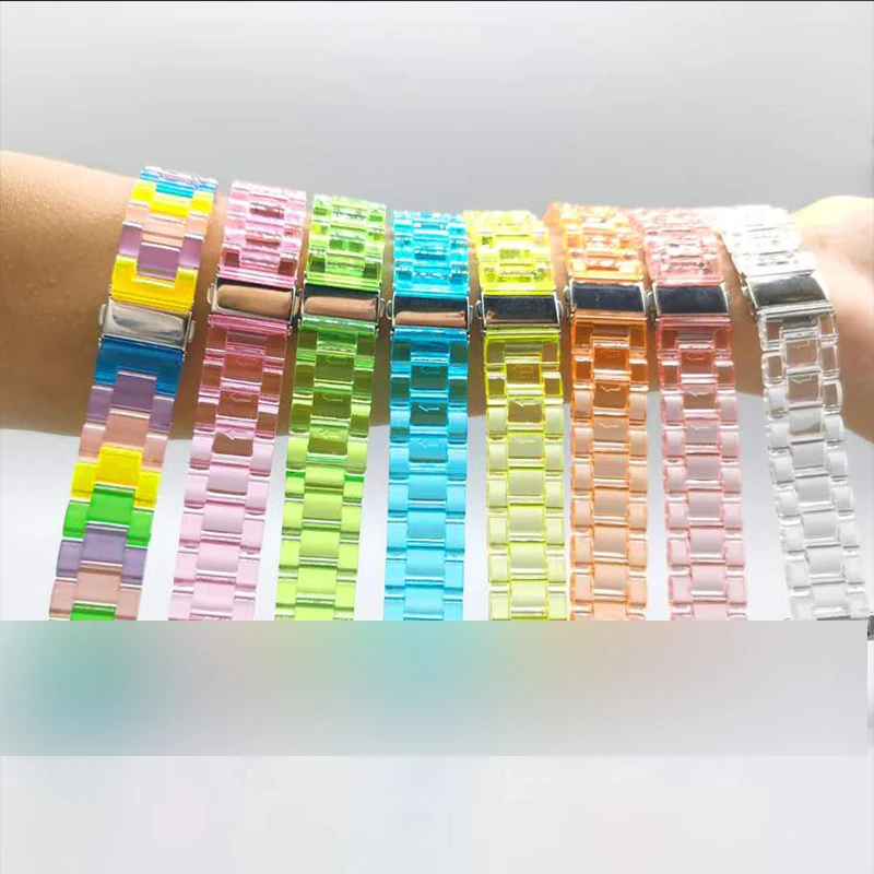 

10pcs Transparent Acrylic 20mm 22mm 45mm Sublimation Watch Band for Apple Watch Band IWatch for Apple Watch Band Wholesale