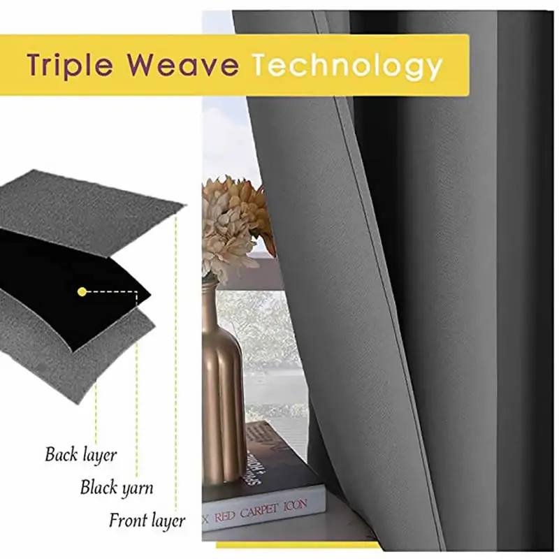 Светонепроницаемые шторы для гостиной окна спальни люверсы термоизолированные