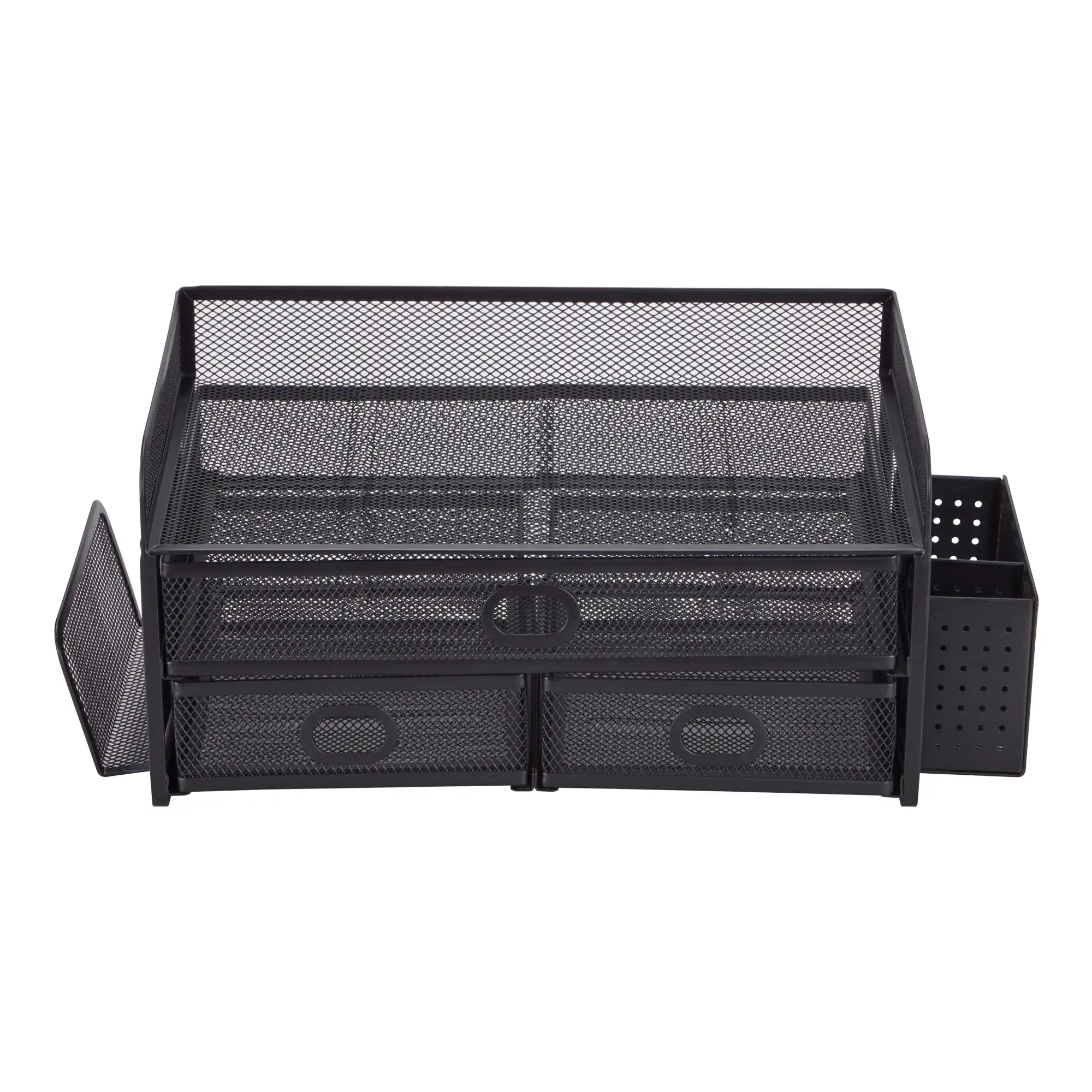 

Mesh Desk Organizer with 3 Sliding Drawer, Black Home Office Home Organizer