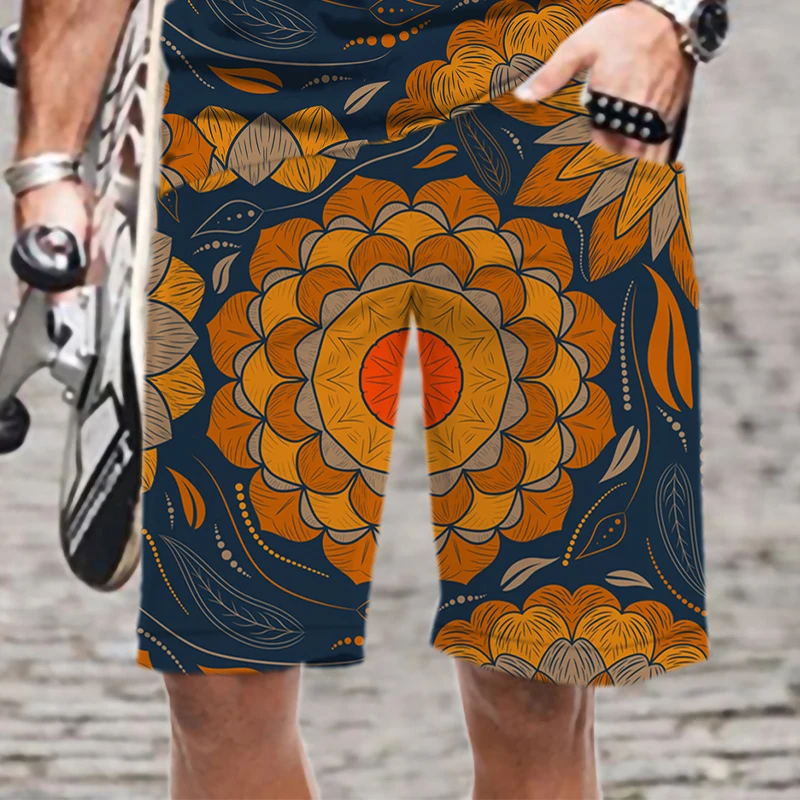 Men's Shorts Swimsuit Abstract Flower Pattern Oversized 3D Printed Funny Men/Women Streetwear Swimming Beach Mens Clothing Cool