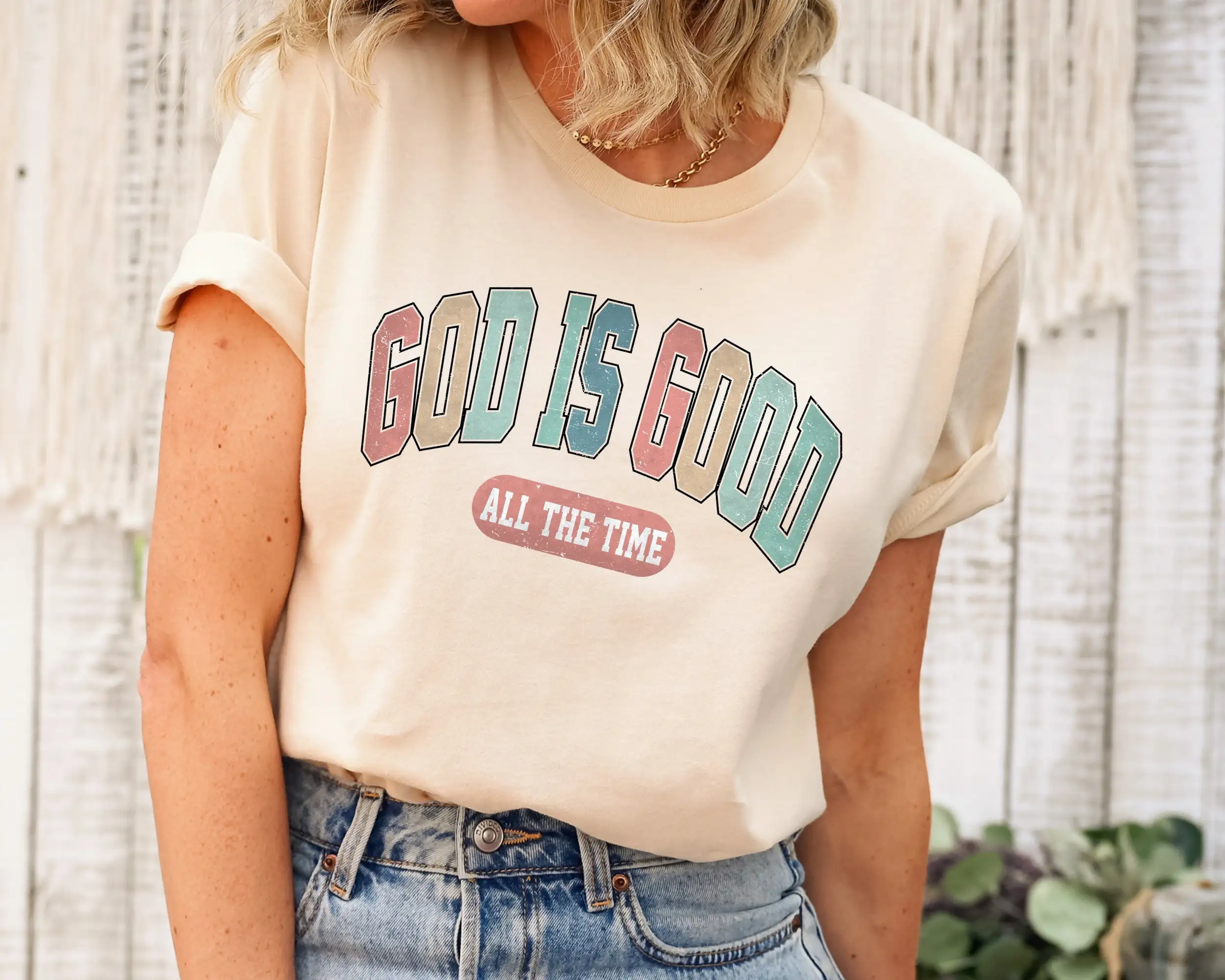 Футболка God Is Good All The Time Хлопок Женская