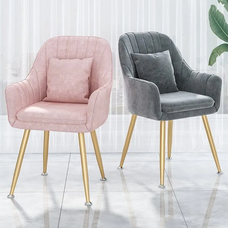 

Living Room Furniture Sofa Chair Nordic Modern Minimalist Dressing Chair Plush Light Luxury Bedroom Lounge Fashion pink muebles