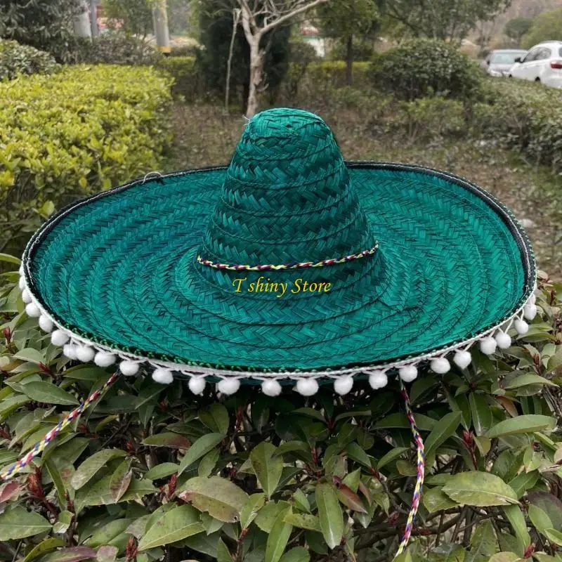 Фото N58F Fiest Hat Fiest Party Hat Мексиканская шляпа сомбреро Соломенная шляпа сомбреро Мексиканская шляпа Сомбреро Праздничная №4