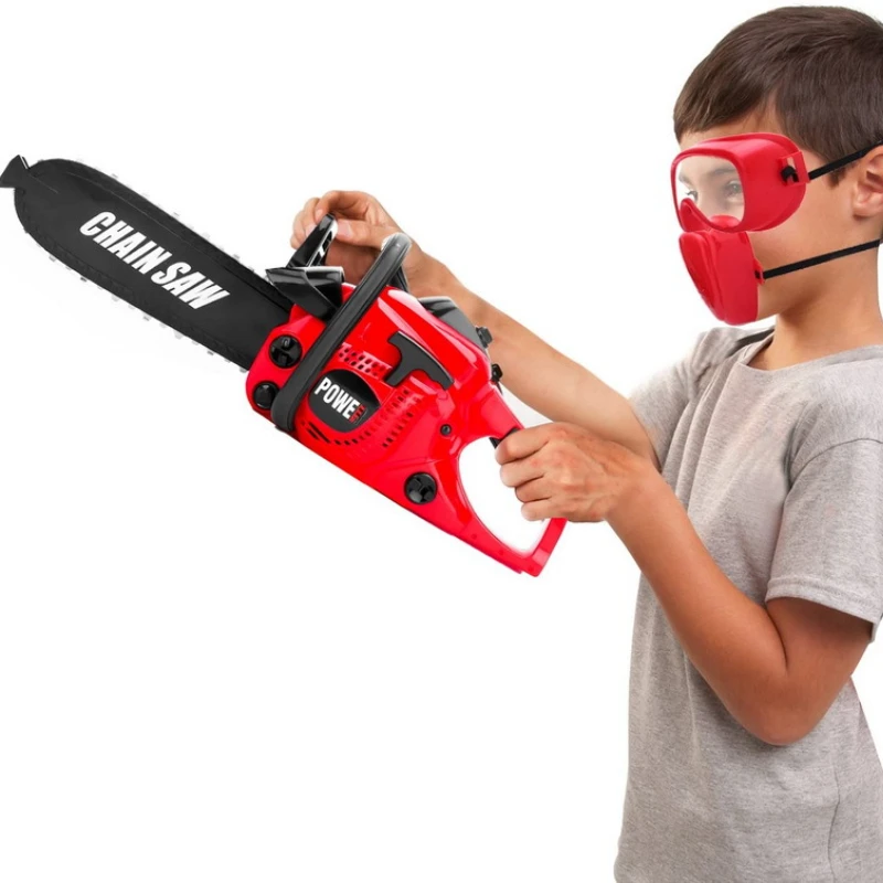 Kids Pretend Play Toy Simulation Power Chainsaws Electric Repair Tool Toy Realistic Sound Halloween Christmas Gift Toys for Boys