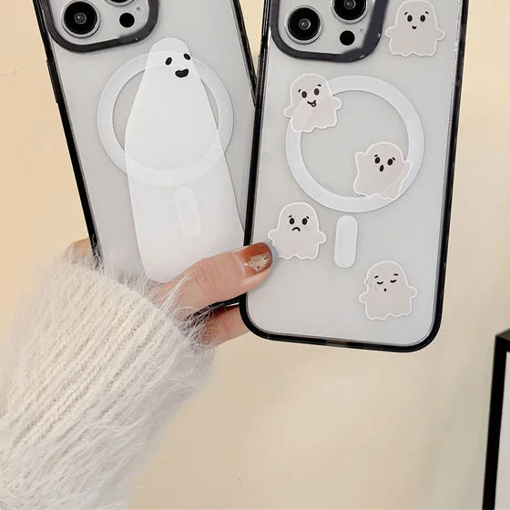 

Cartoon Ghost MagSafe Phone Case Cover for IPhone 12 13 14 15 Pro Max Case for IPhone 15 Pro Max