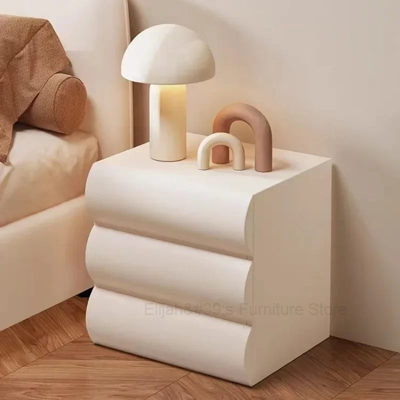 Белые 3-уровневые тумбочки шкафчик для хранения скандинавская кровать стол комод