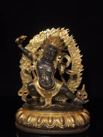9 tibetan temple collection old bronze gilt vajrapani bodhisattva backlight lotus platform worship buddha town house exorcism