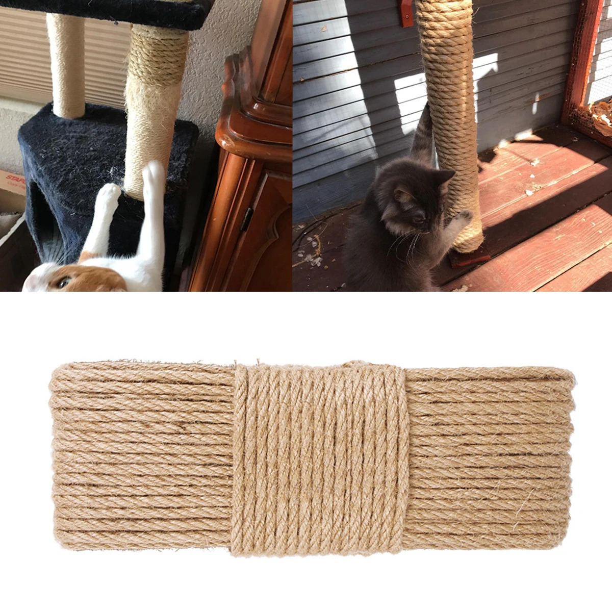 

Hemp Rope 50 Meter Heavy Duty Natural Twine for Cat Scratching Post DIY Multipurpose Jute Rope Hemp Ropes for Cat Scratcher Tree