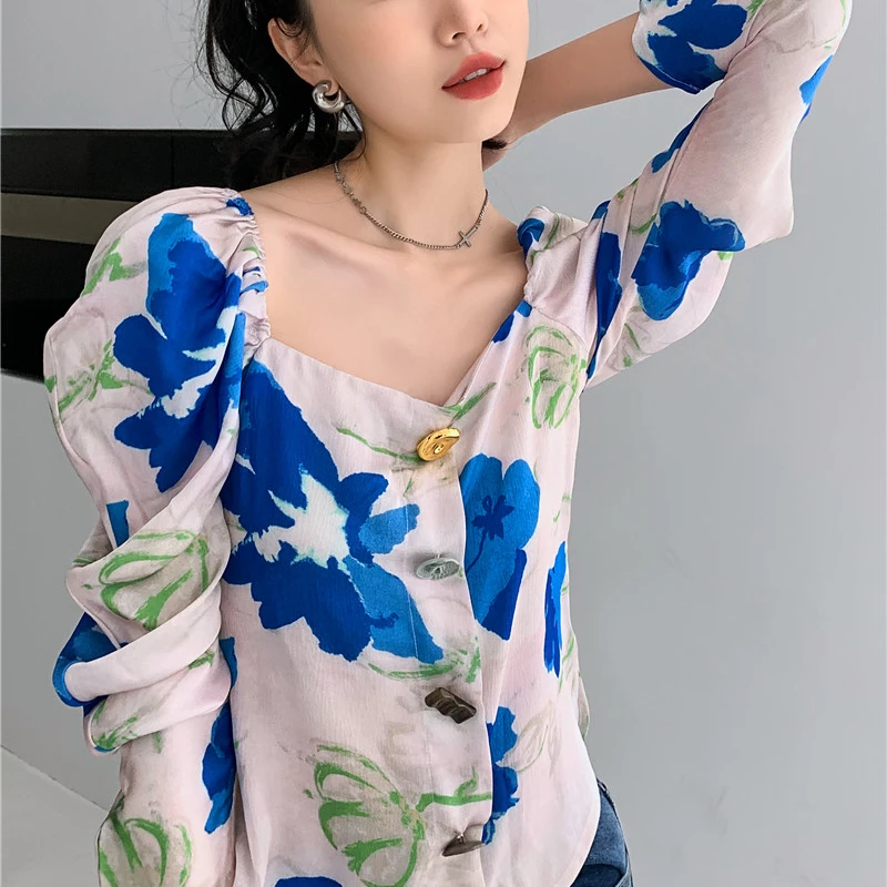 

ZCSMLL Spring Short Long Sleeve Shirt Design Minority Temperament Autumn Bubble Sleeve Blouse Women Korean Fashion 2022 Tide