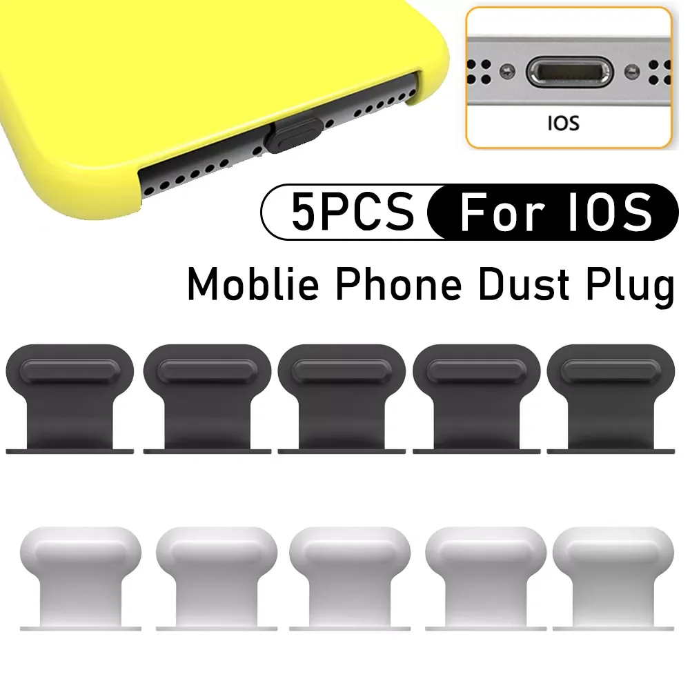 

2/5PCS Silicone Phone Dustproof Plug Anti-lost Waterproof Plug Integrated Charging Port Silicone Protector For Apple iPhone iPad