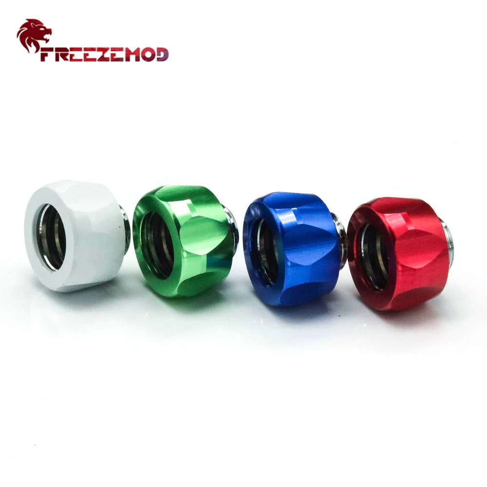 

FREEZEMOD Copper Aluminum OD14mm Hard Tube Fitting Green/Red/Blue/Whits G1/4' Connector Acrylic PETG,Water Cooler System Modding