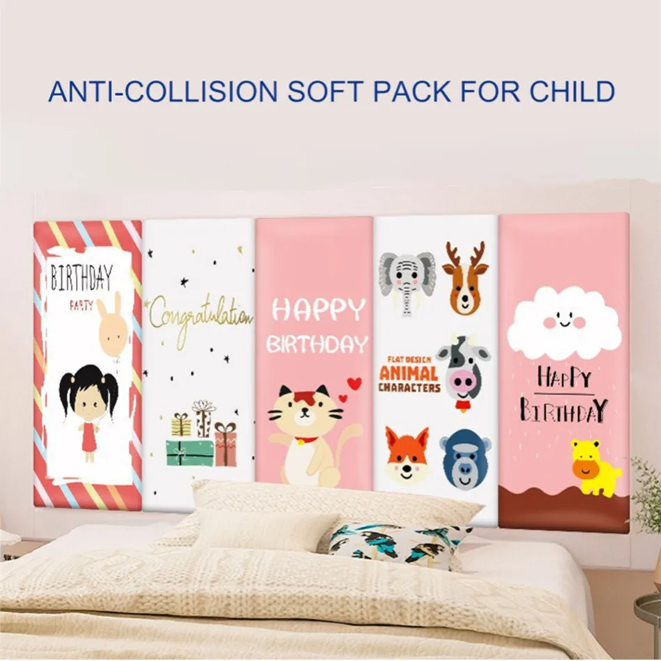 

Твердый 3D Настенный стикер с изображением изголовья кровати, мягкая сумка, противоскользящая пена, настенный стикер, детская подушка для ко...