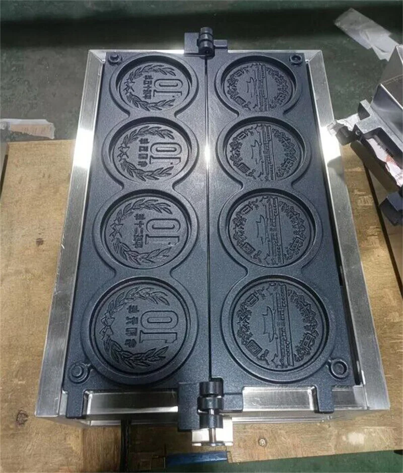 Электрическая 220 В 110 машина для вафельного торта с золотыми монетами 4 шт.