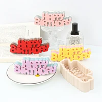 new design creative happy alphabet silicone mold craft candle cake soap plaster making tool birthday parties gifts decoration