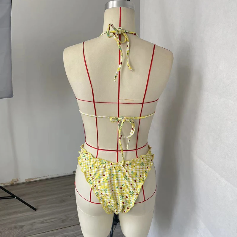 Бикини BEACHCICI женское из двух частей милый пикантный плиссированный праздничный