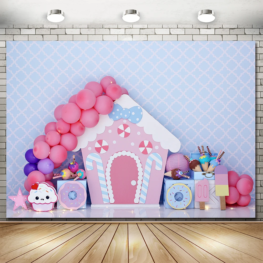 

Newborn Baby Children Photography Backdrop Balloon Cake Smash Kids Portrait Photocall Backgrounds Props For Photos Studio