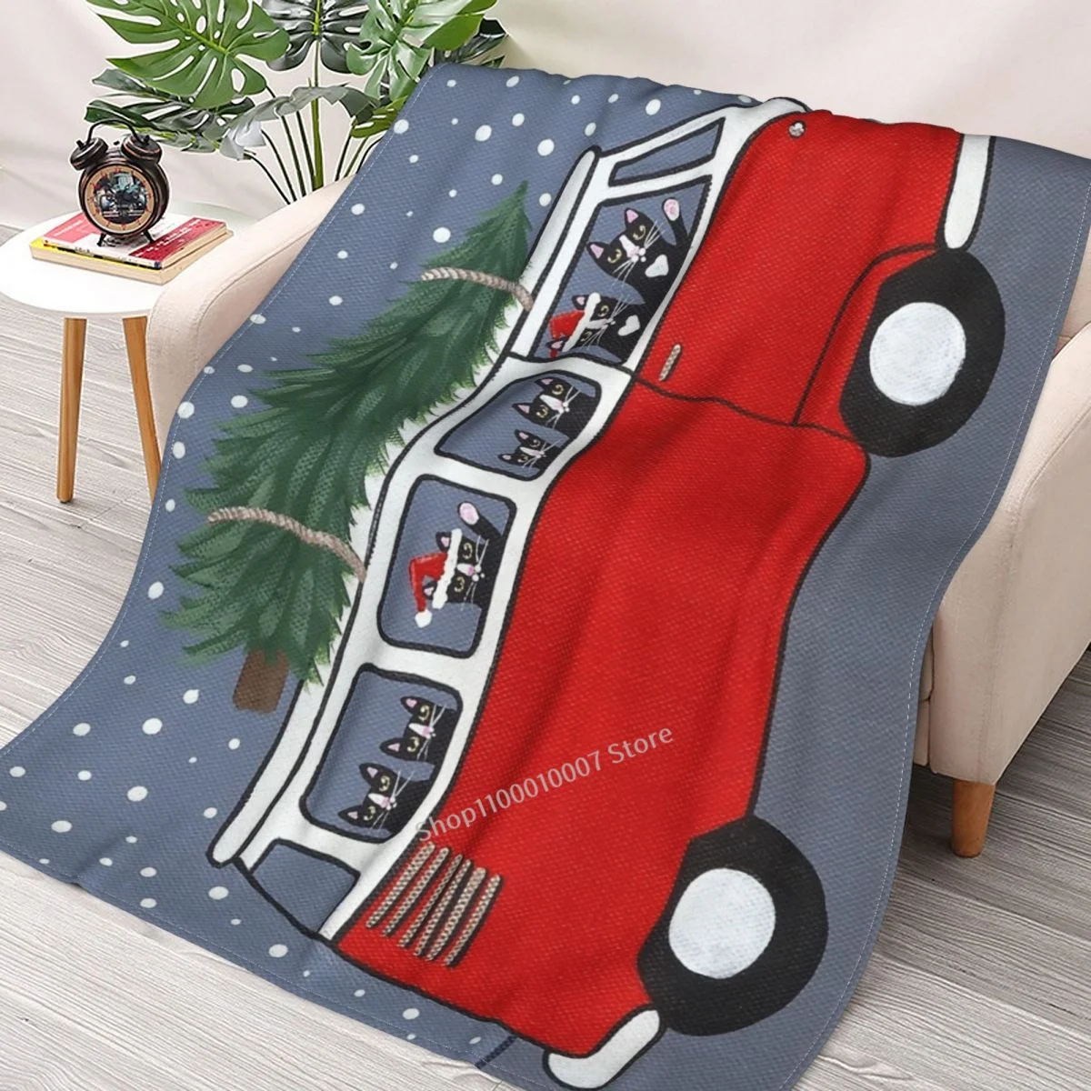 

Bringing Home The Christmas Tree Throw Blanket 3D printed sofa bedroom decorative blanket children adult Christmas gift