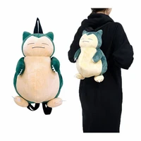 pokemon snorlax plush backpack kawaii anime characters snorlax modeling school bag for students kindergarten kids backpack