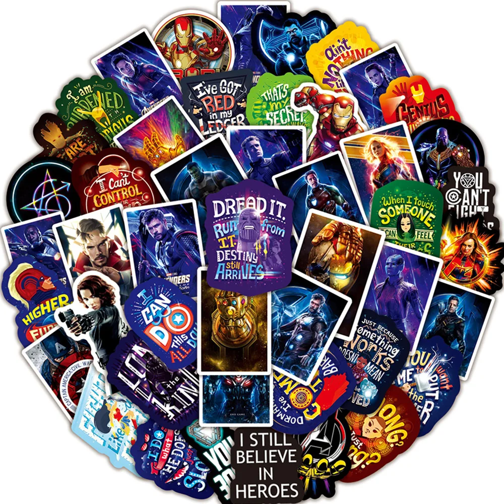 Набор смешанных наклеек Disney Superhero Marvel для DIY гитары ноутбука багажа скейтборда