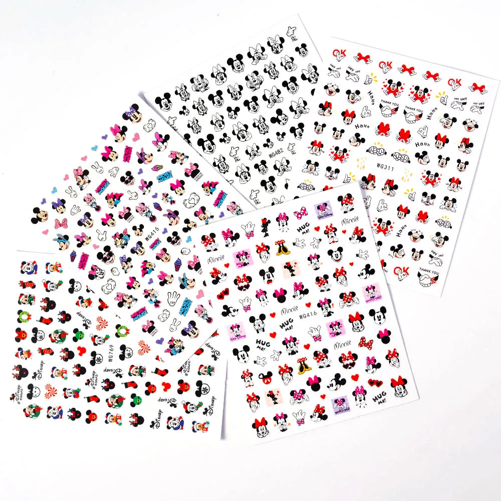 

Disney 3D Mickey Mouse Toy Story Stitch Cartoon Nail Stickers Nail Decoration Anime Character Nail Decals Press on Nails