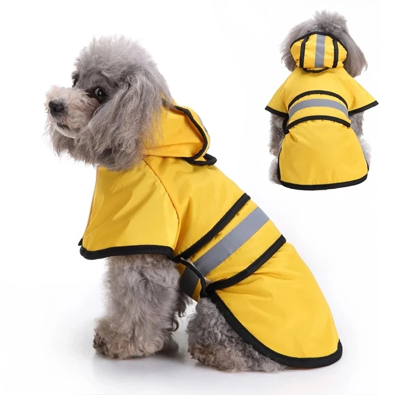 Dog Raincoat Waterproof Reflective Outdoor Poncho Dog Raincoat Jumpsuit Cloak for Dogs Waterproof Dog Puppy Raincoat Pug Clothes