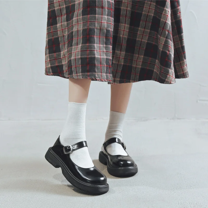 

Uwabaki JK Round Toe Japanese School Students Uniform Shoes Buckle Trap Women Girls Lolita Cosplay shoes sweet lolita shoes
