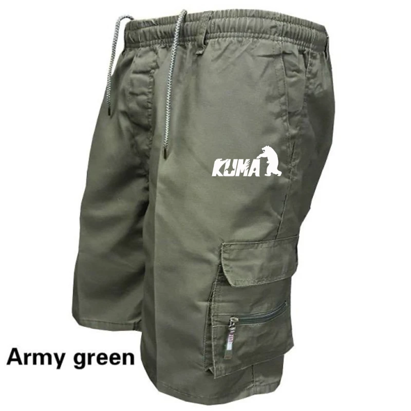 

Outdoor Drawstring Shorts Overalls Men Cool Summer KUMA Fashion Printed Casual Male Hiking Short Pants Comfortable Cargo Shorts